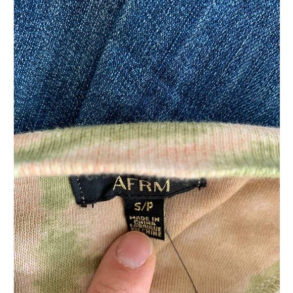 NWT AFRM x revolve monroe Pink and green tie dye sweatshirt size S - Picture 5 of 6